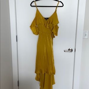 LuLus cold shoulder wrap dress